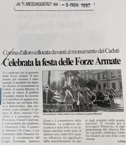 Scopri di più sull'articolo Celebrata la festa delle Forze Armate (Il Messaggero)