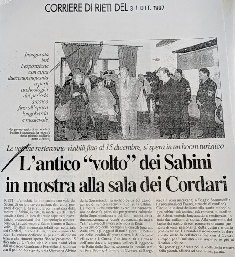Scopri di più sull'articolo L’antico “volto” dei Sabini in mostra alla sala dei Cordari (Corriere di Rieti)