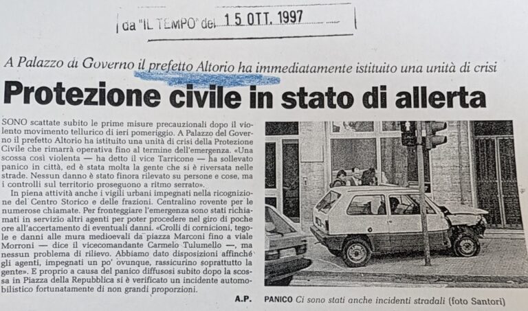 Scopri di più sull'articolo Protezione civile in stato di allerta (Il Tempo)