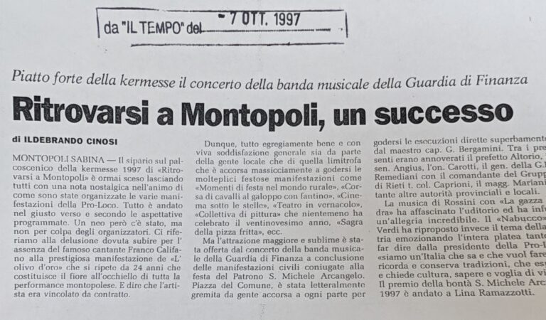 Scopri di più sull'articolo Ritrovarsi a Montopoli, un successo (Il Tempo)