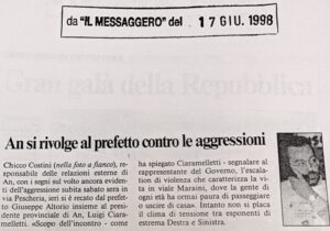 Scopri di più sull'articolo An si rivolge al prefetto contro le aggressioni (Il Messaggero)