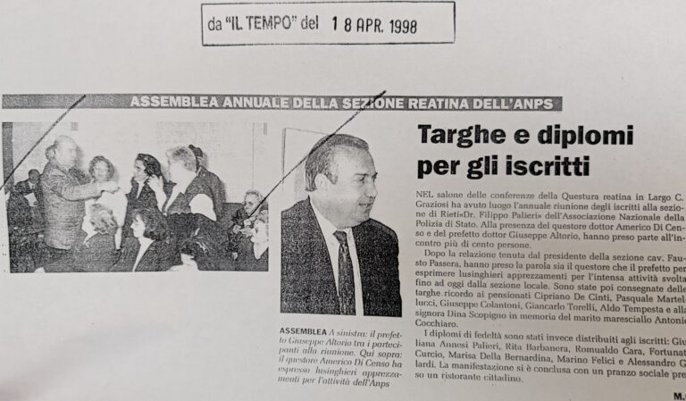 Scopri di più sull'articolo Targhe e diplomi per gli iscritti (Il Tempo)