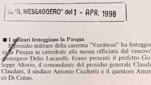 Scopri di più sull'articolo I militari festeggiano la Pasqua (Il Messaggero)