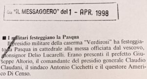 Scopri di più sull'articolo I militari festeggiano la Pasqua (Il Messaggero)