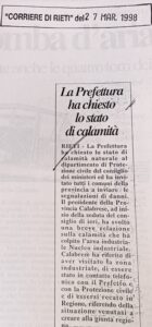 Scopri di più sull'articolo La Prefettura ha chiesto lo stato di calamità (Corriere di Rieti)