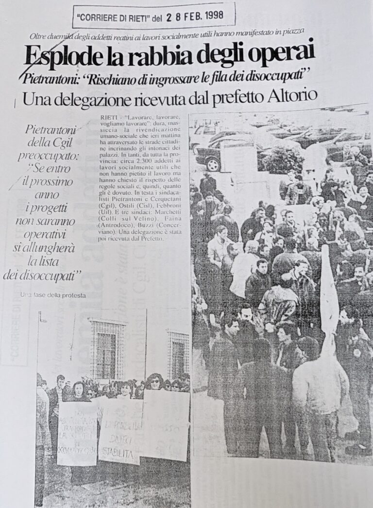 Scopri di più sull'articolo Esplode la rabbia degli operai (Corriere di Rieti)