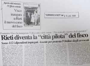 Scopri di più sull'articolo Rieti diventa la “città pilota” del fisco (Corriere di Rieti)