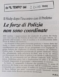 Scopri di più sull'articolo Le forze di Polizia non sono coordinate (Il Tempo)