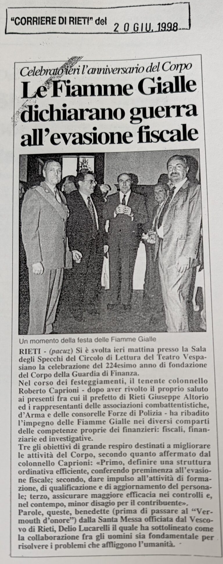 Scopri di più sull'articolo Le Fiamme Gialle dichiarano guerra all’evasione fiscale (Corriere di Rieti)