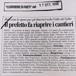 Scopri di più sull'articolo Il prefetto fa riaprire i cantieri (Corriere di Rieti)