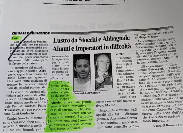 Scopri di più sull'articolo Lustro da Stocchi e Abbagnale (Il Messaggero)