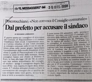 Scopri di più sull'articolo Dal prefetto per accusare il sindaco (Il Messaggero)