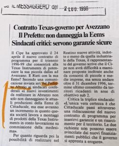 Scopri di più sull'articolo Il Prefetto: non danneggia la Eems (Il Messaggero)