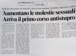 Scopri di più sull'articolo Aumentano le molestie sessuali Arriva il primo corso antistupro (Il Messaggero)