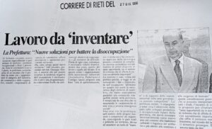 Scopri di più sull'articolo Lavoro da ‘inventare’ (Corriere di Rieti)