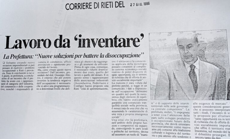 Scopri di più sull'articolo Lavoro da ‘inventare’ (Corriere di Rieti)