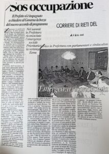 Scopri di più sull'articolo Sos occupazione (Corriere di Rieti)