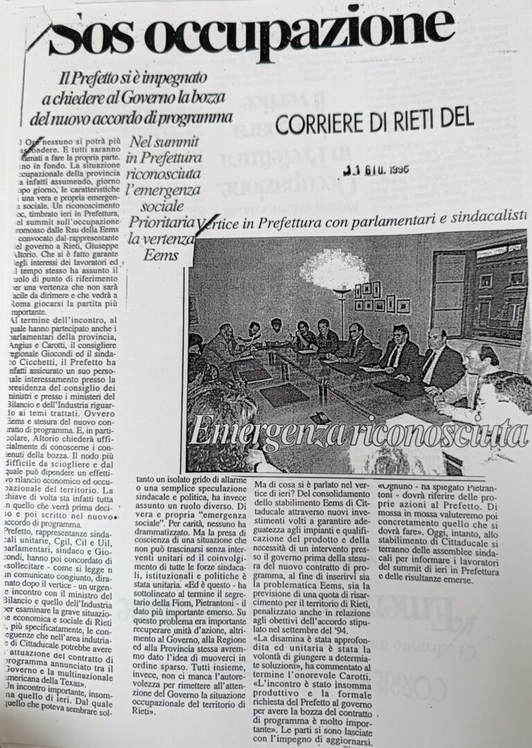 Scopri di più sull'articolo Sos occupazione (Corriere di Rieti)