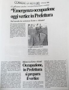 Scopri di più sull'articolo “Emergenza occupazione oggi vertice in Prefettura” (Corriere di Rieti)