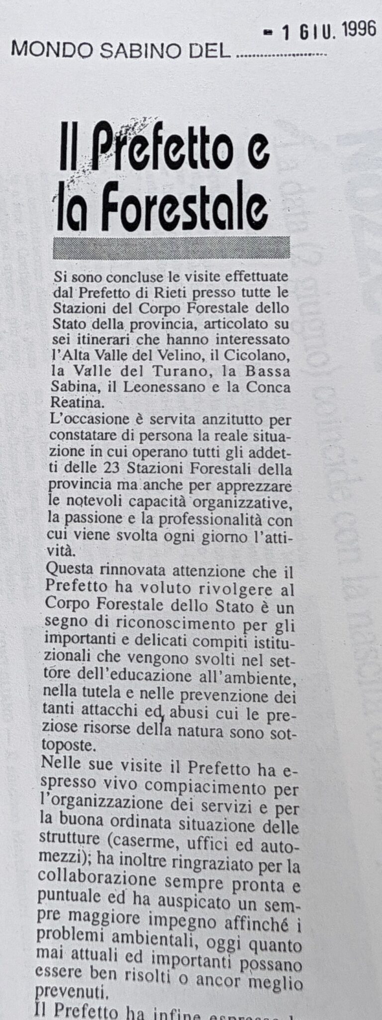 Scopri di più sull'articolo Il Prefetto e la Forestale (Mondo Sabino)