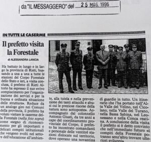 Scopri di più sull'articolo Il prefetto visita la Forestale (Il Messaggero)
