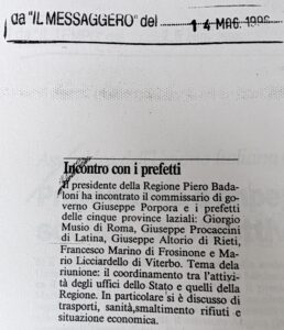 Scopri di più sull'articolo Incontro con i prefetti (Il Messaggero)