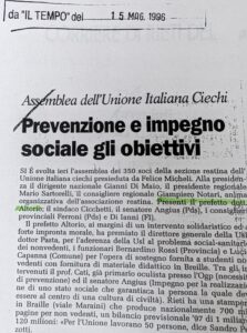 Scopri di più sull'articolo Prevenzione e impegno sociale gli obiettivi (Il Tempo)