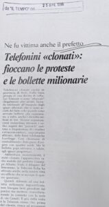 Scopri di più sull'articolo Telefonini «clonati»: fioccano le proteste e le bollette milionarie (Il Tempo)