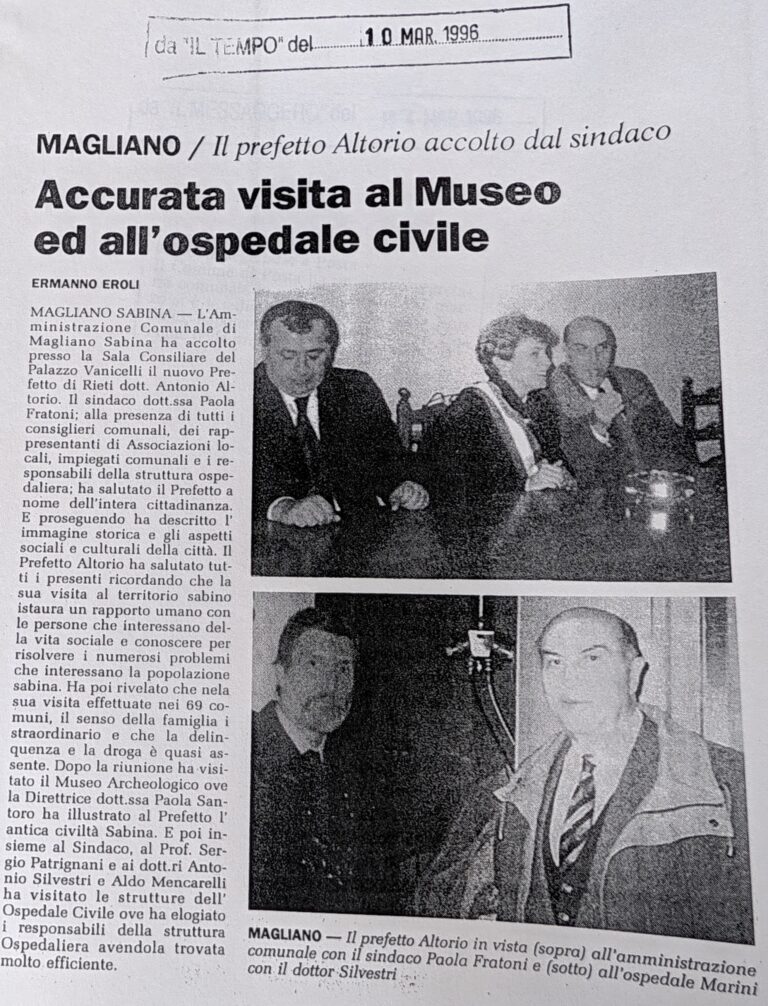 Scopri di più sull'articolo Accurata visita al Museo ed all’ospedale civile (Il Tempo)