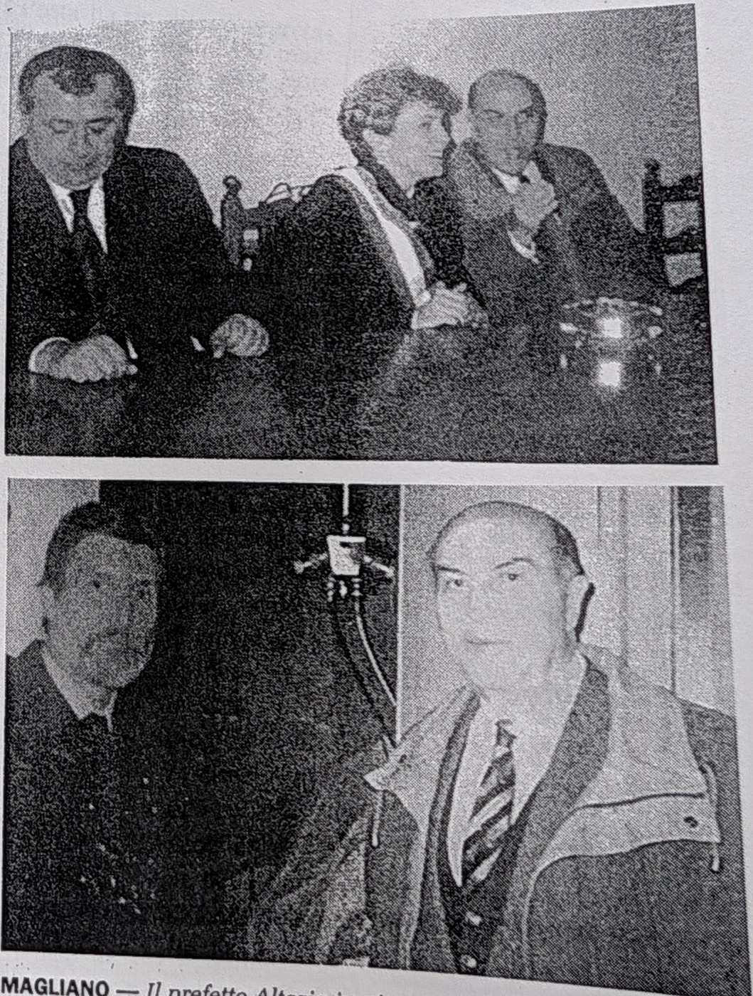 MAGLIANO — Il prefetto Altorio in vista (sopra) all'amministrazione comunale con il sindaco Paola Fratoni e (sotto) all'ospedale Marini con il dottor Silvestri