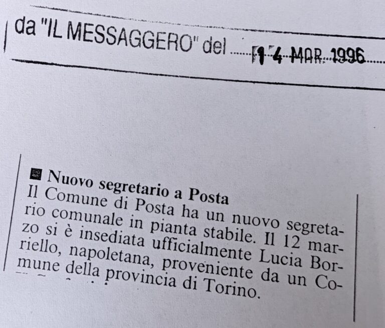 Scopri di più sull'articolo Nuovo segretario a Posta (Il Messaggero)
