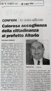 Scopri di più sull'articolo Calorosa accoglienza della cittadinanza al prefetto Altorio (Il Tempo)