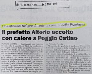 Scopri di più sull'articolo Il prefetto Altorio accolto con calore a Poggio Catino (Il Tempo)