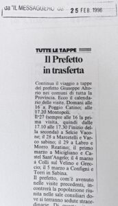 Scopri di più sull'articolo Il Prefetto in trasferta (Il Messaggero)