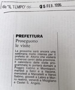 Scopri di più sull'articolo Proseguono le visite (Il Tempo)