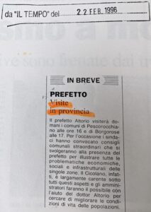 Scopri di più sull'articolo PREFETTO Visite in provincia (Il Tempo)