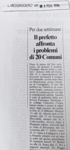 Scopri di più sull'articolo Il prefetto affronta i problemi di 20 Comuni (Il Messaggero)