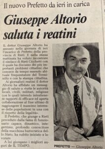 Scopri di più sull'articolo Giuseppe Altorio saluta i reatini (Il Tempo)