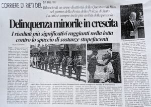 Scopri di più sull'articolo Delinquenza minorile in crescita (Corriere di Rieti)