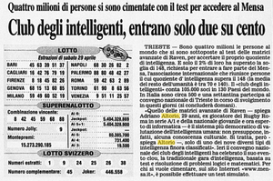 Scopri di più sull'articolo Club degli intelligenti, entrano solo due su cento