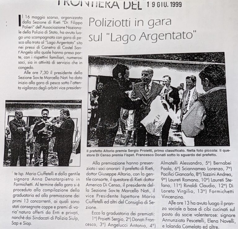 Scopri di più sull'articolo Poliziotti in gara sul “Lago Argentato” (Frontiera)
