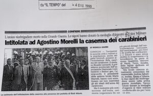 Scopri di più sull'articolo Intitolata ad Agostino Morelli la caserma dei carabinieri (Il Tempo)