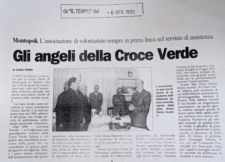 Scopri di più sull'articolo Gli angeli della Croce Verde (Il Tempo)