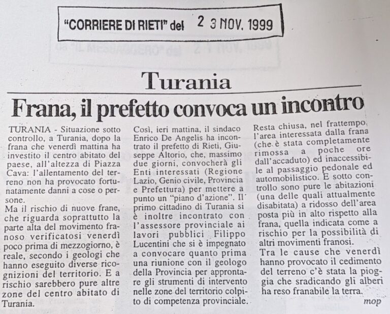 Scopri di più sull'articolo Frana, il prefetto convoca un incontro (Corriere di Rieti)