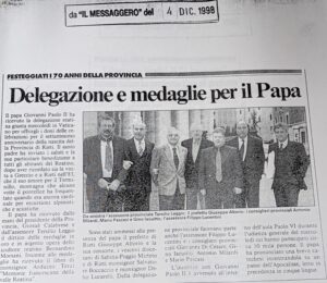 Scopri di più sull'articolo Delegazione e medaglie per il Papa (Il Messaggero)