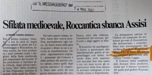 Scopri di più sull'articolo Sfilata medioevale, Roccantica sbanca Assisi (Il Messaggero)