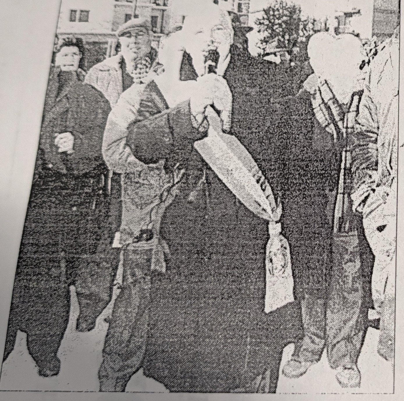 Il sindaco di Amatrice Fontanella durante la manifestazione