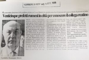 Scopri di più sull'articolo Venticinque prefetti rumeni in città per conoscere il collega reatino (Corriere di Rieti)