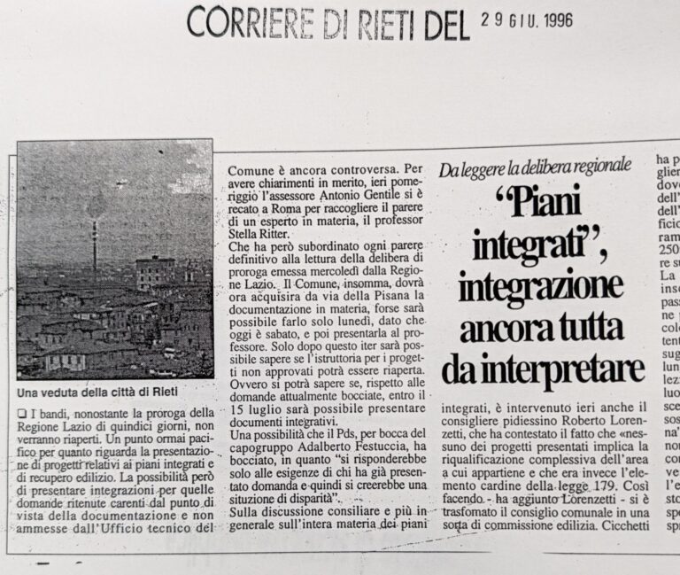 Scopri di più sull'articolo «Piani integrati», integrazione ancora tutta da interpretare (Corriere di Rieti)