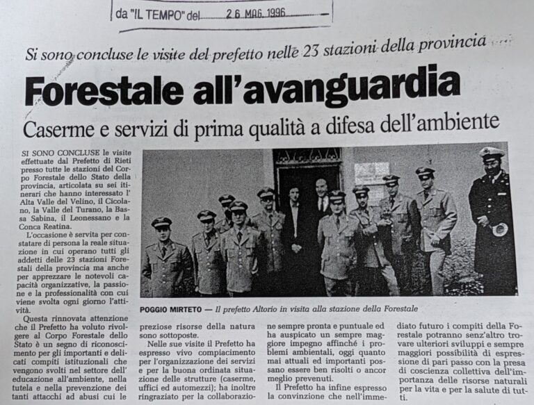 Scopri di più sull'articolo Forestale all’avanguardia (Il Tempo)